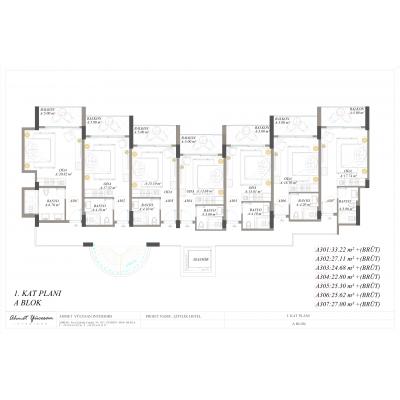 Residence 222 | Hisarönü A Blok 1. Kat Planı