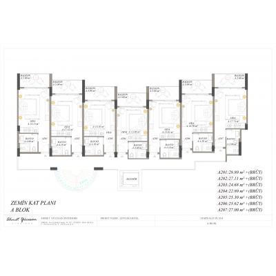 Residence 222 | Hisarönü A Blok Giriş Kat Planı