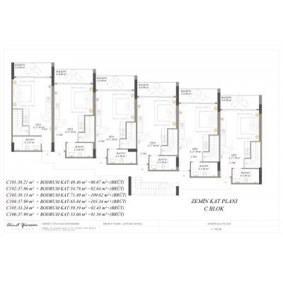 Residence 222 | Hisarönü C Blok Giriş Kat Planı